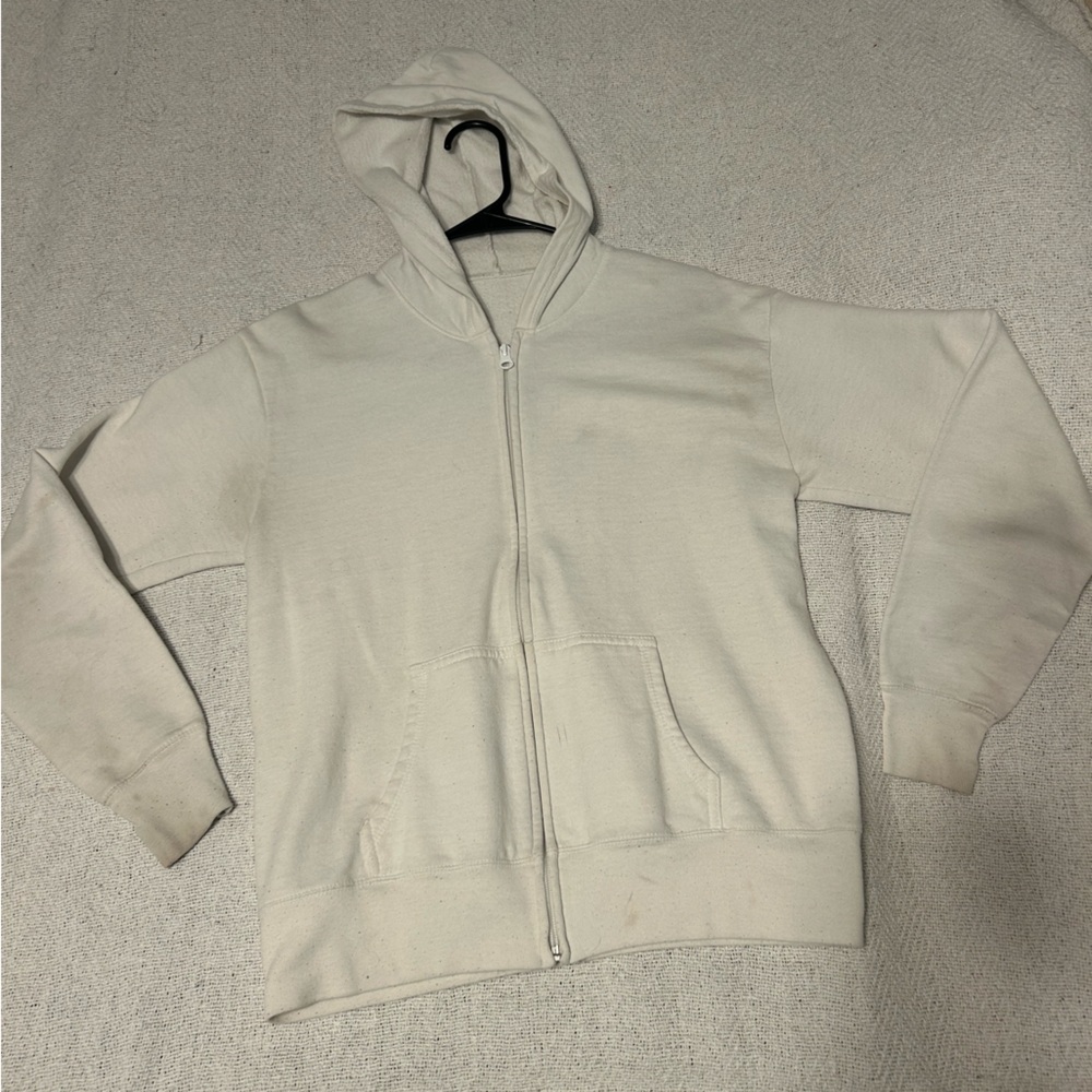 Cream Zip-Up Hoodie